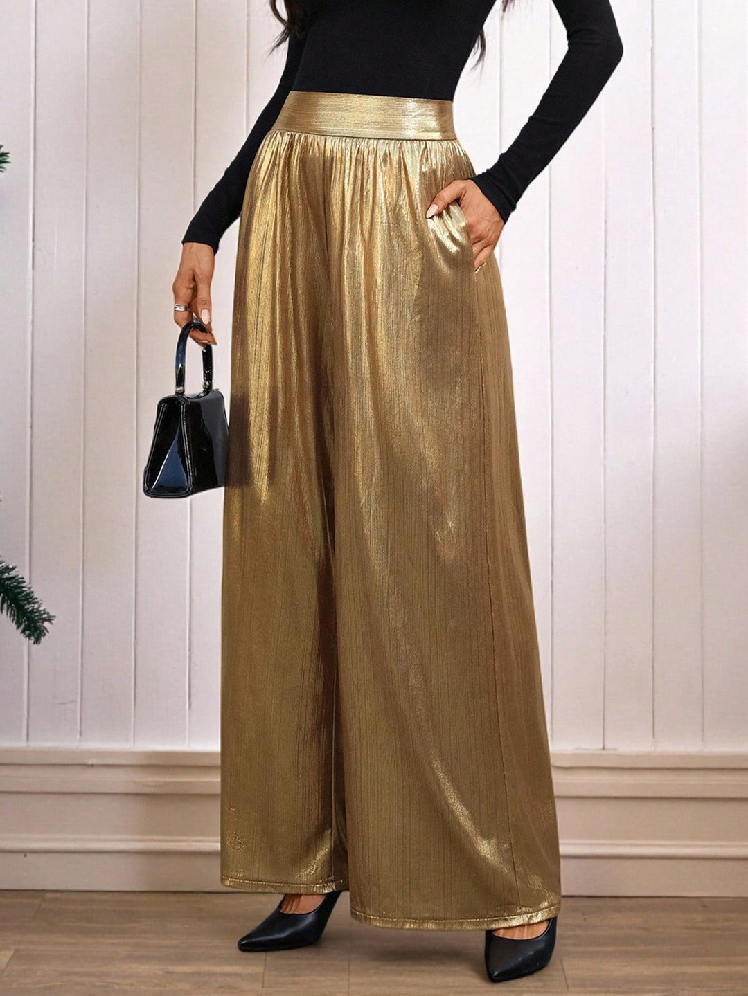 Pantaloni SHEIN, auriu