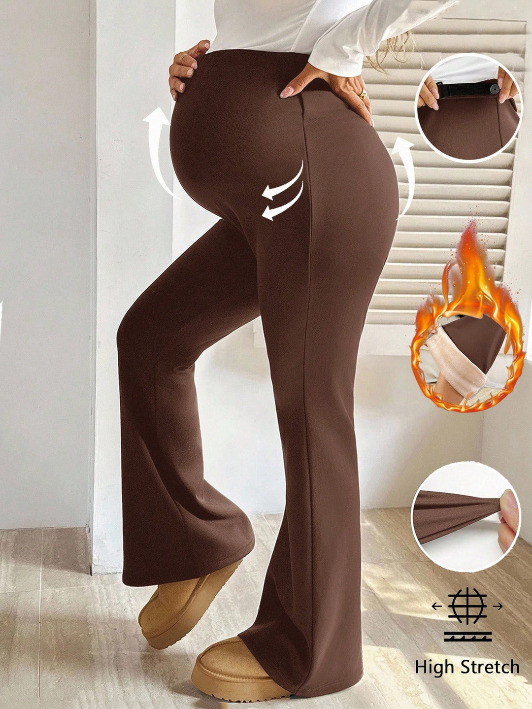 Pantaloni SHEIN, maro