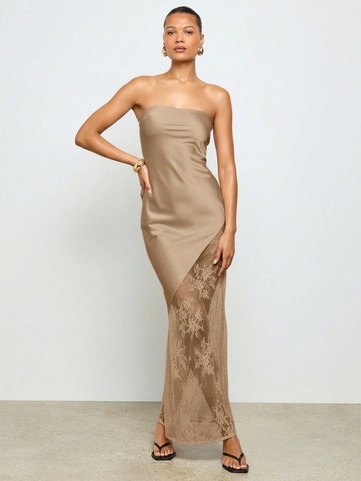 Rochie maxi SHEIN, bej
