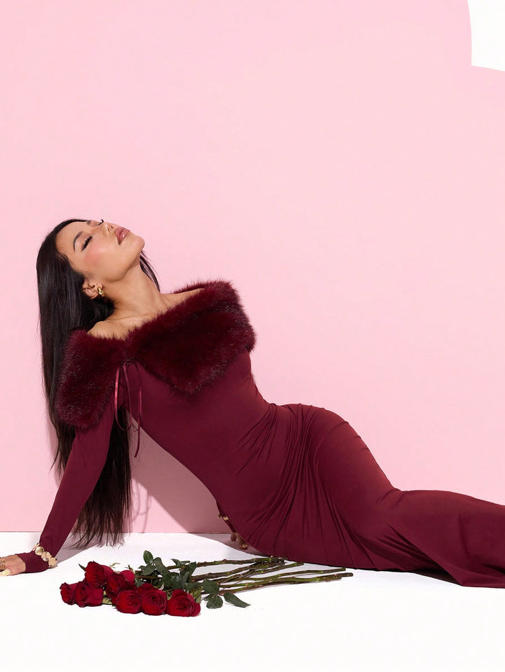 Rochie maxi SHEIN, vișiniu