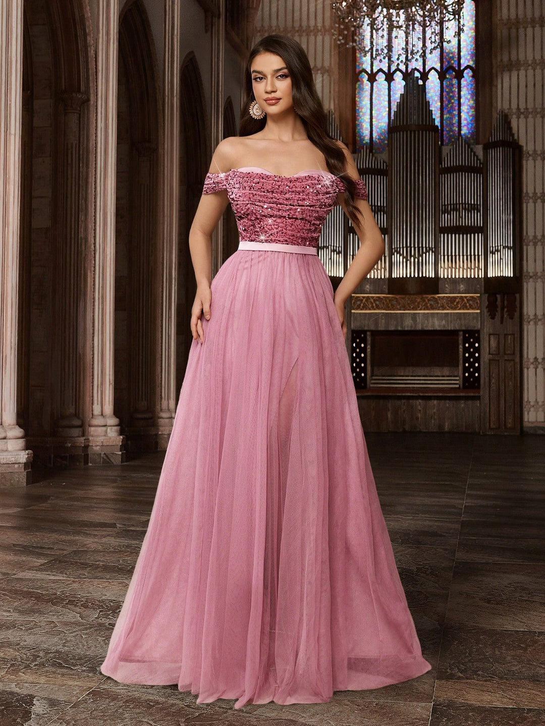 Rochie de ocazie SHEIN, roz