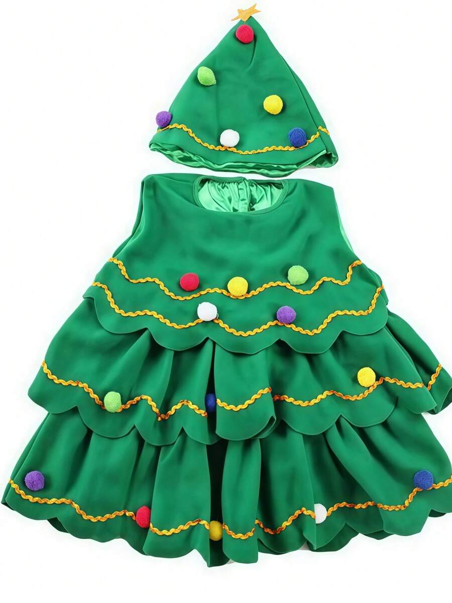 Set rochie și căciulă SHEIN, verde