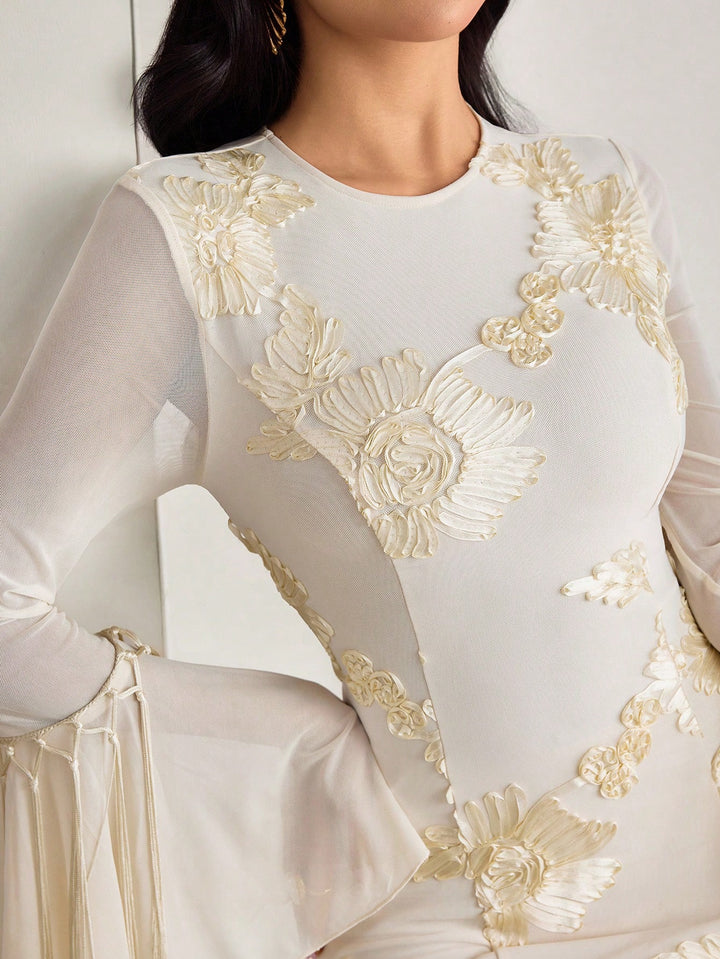 Rochie de ocazie SHEIN, crem