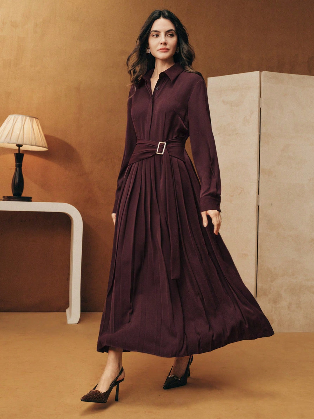 Rochie maxi SHEIN, maro