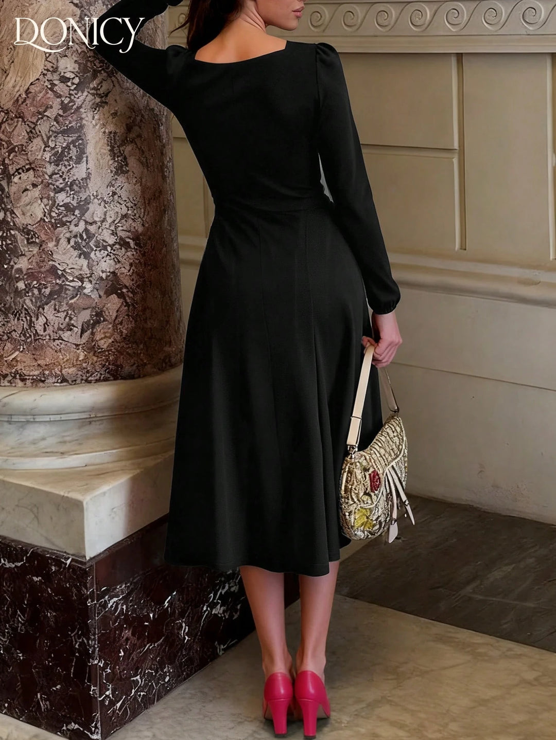 SHEIN maxi ruha, fekete
