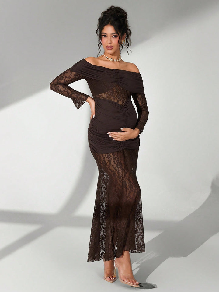 Rochie de maternitate SHEIN, maro