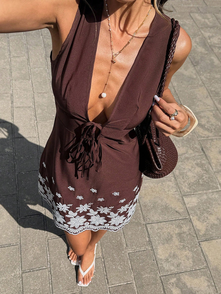 Rochie scurtă SHEIN, maro