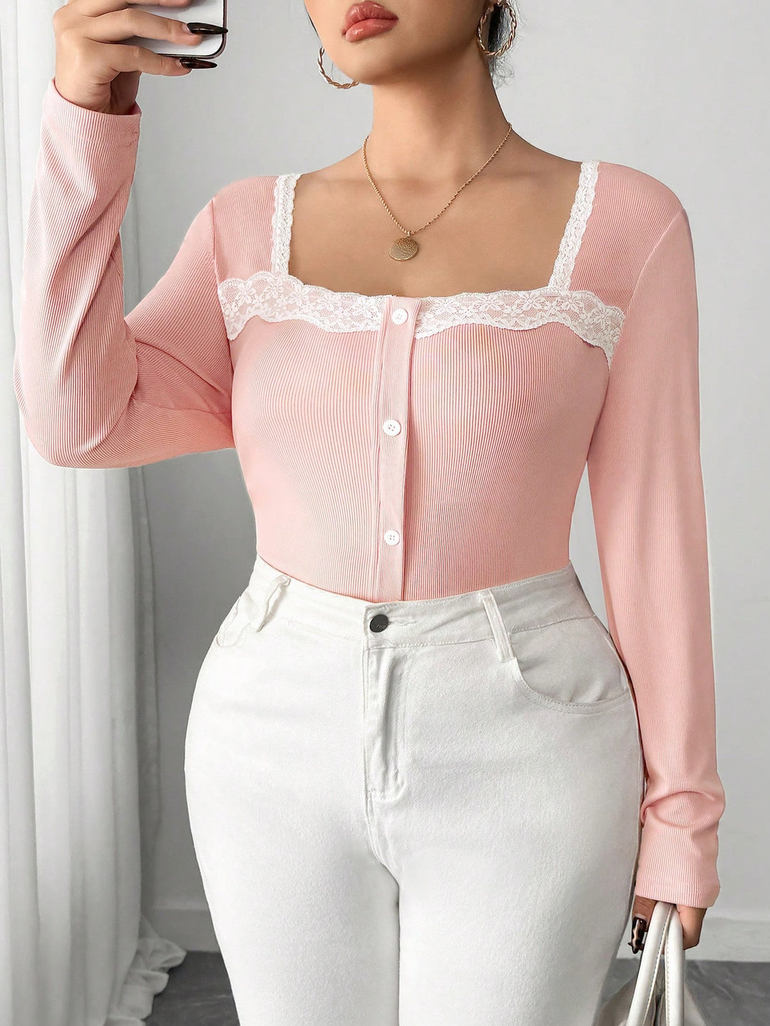 SHEIN blúz, rózsaszín