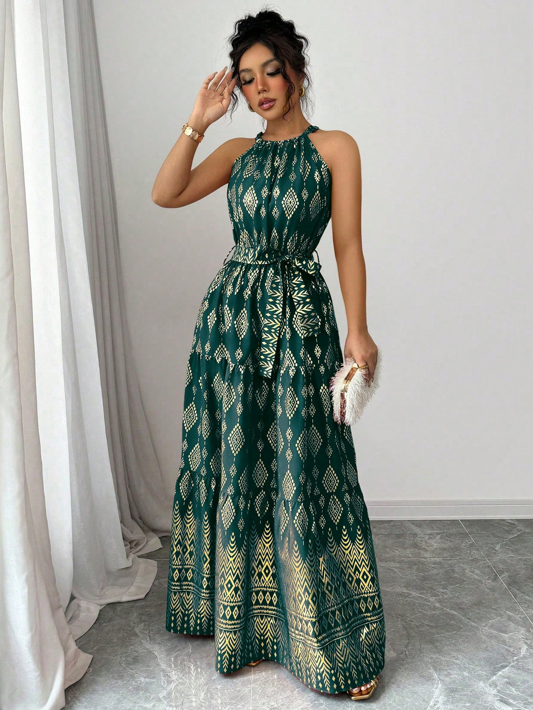 Rochie maxi SHEIN, verde