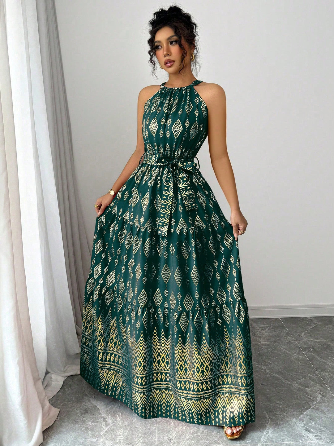 Rochie maxi SHEIN, verde