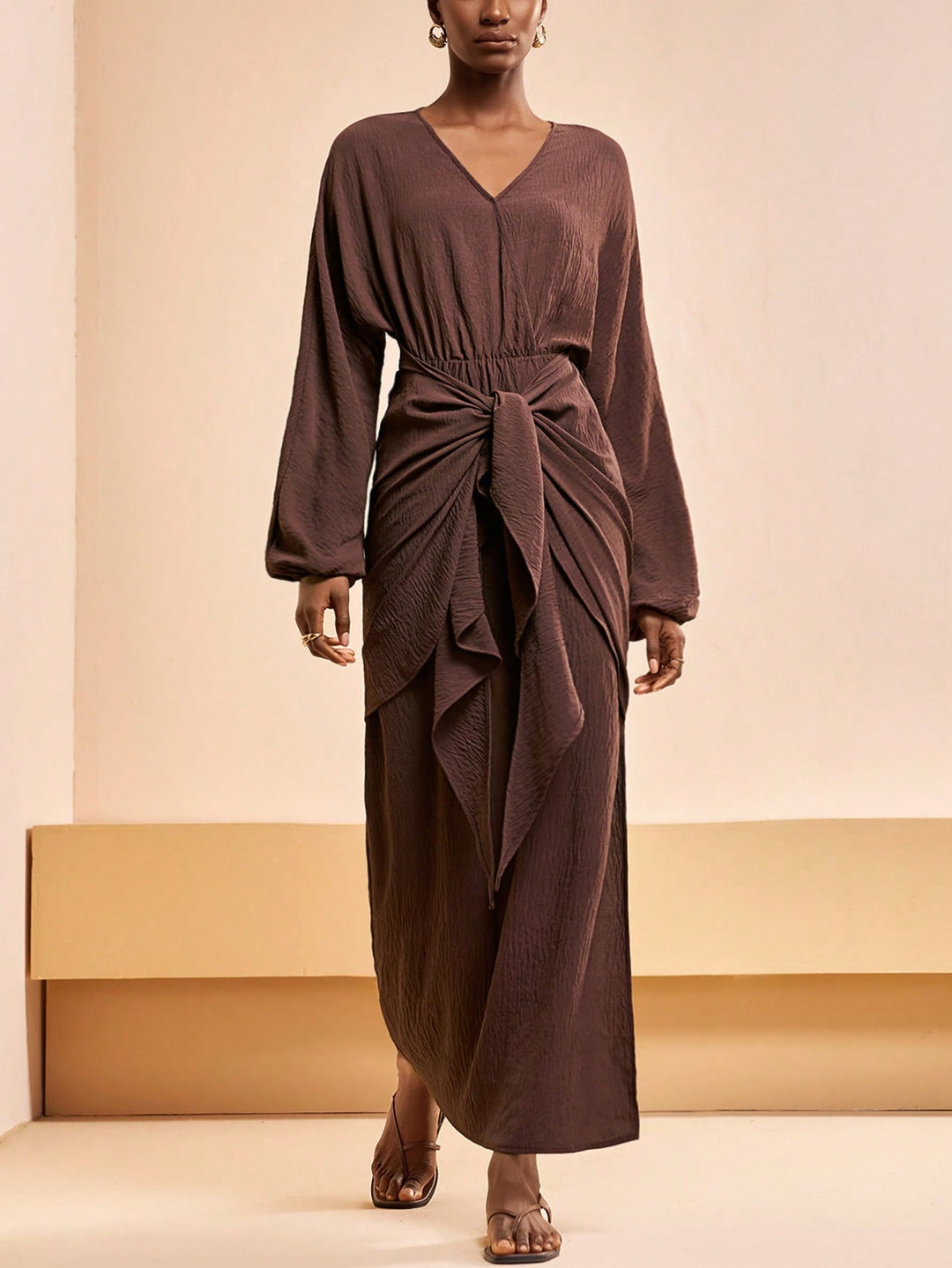 Rochie maxi SHEIN, maro
