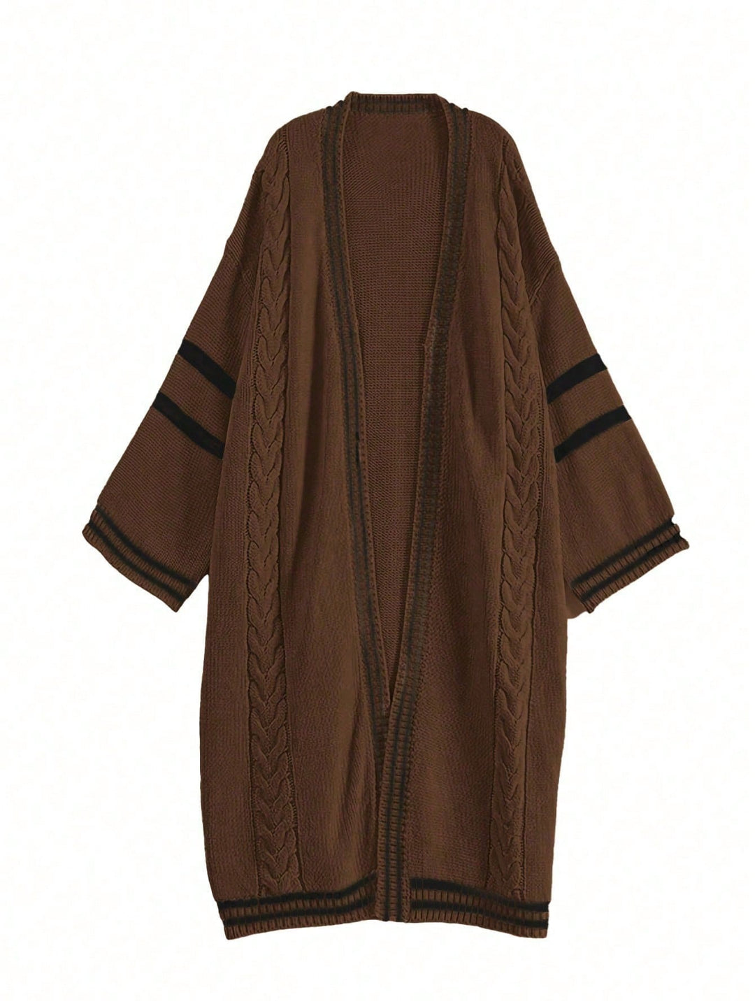 Cardigan lung SHEIN, maro