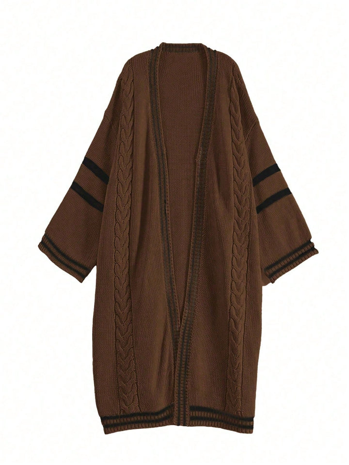 Cardigan lung SHEIN, maro