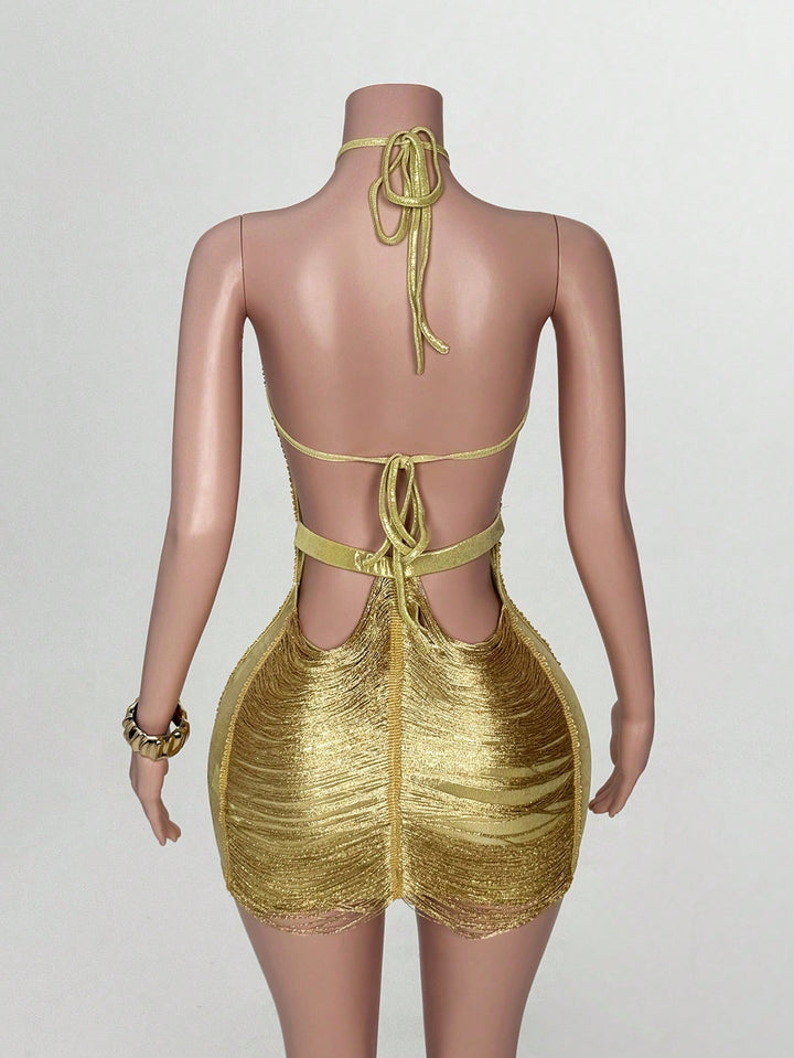 Rochie scurtă SHEIN, auriu