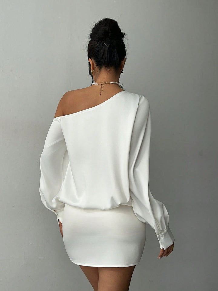 Rochie mini SHEIN, alb