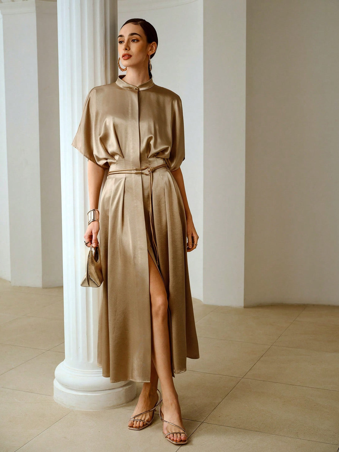 Rochie midi SHEIN, auriu