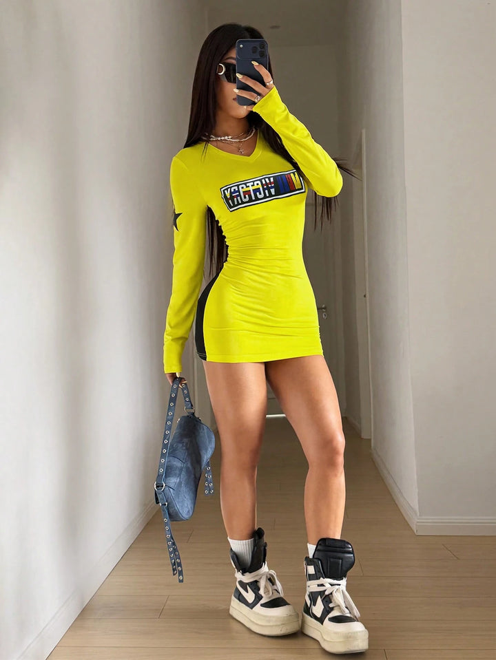 Rochie mini SHEIN, galben