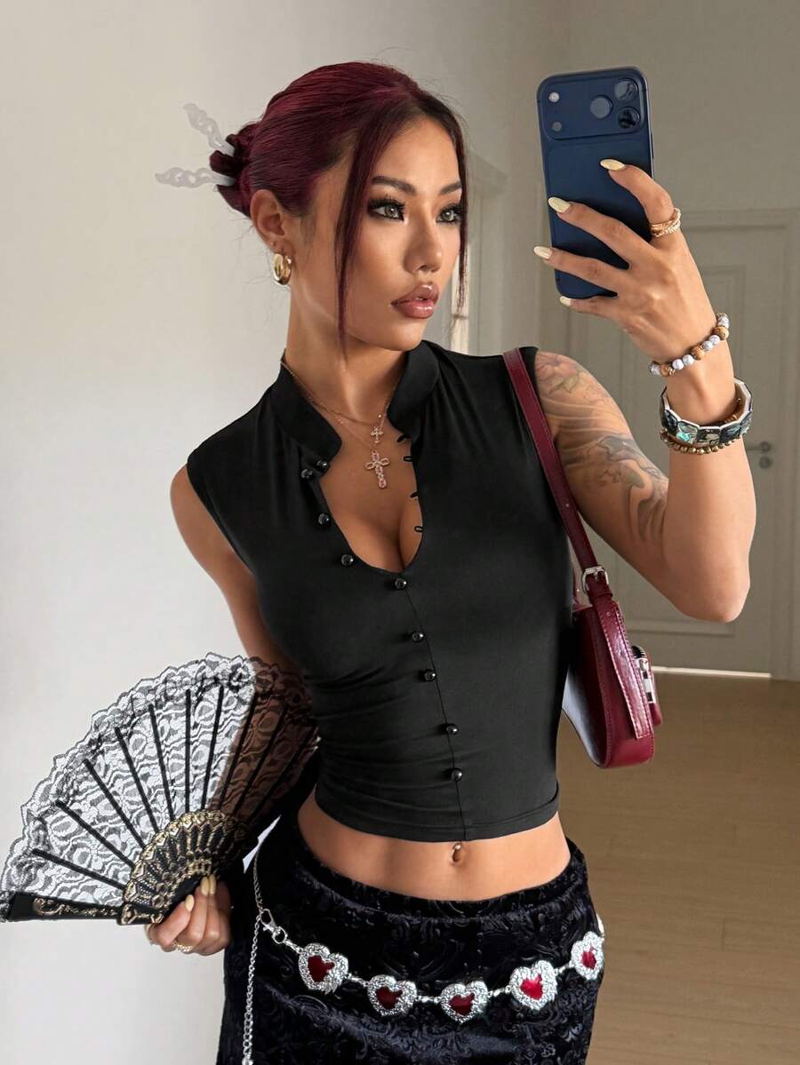 Top SHEIN, negru