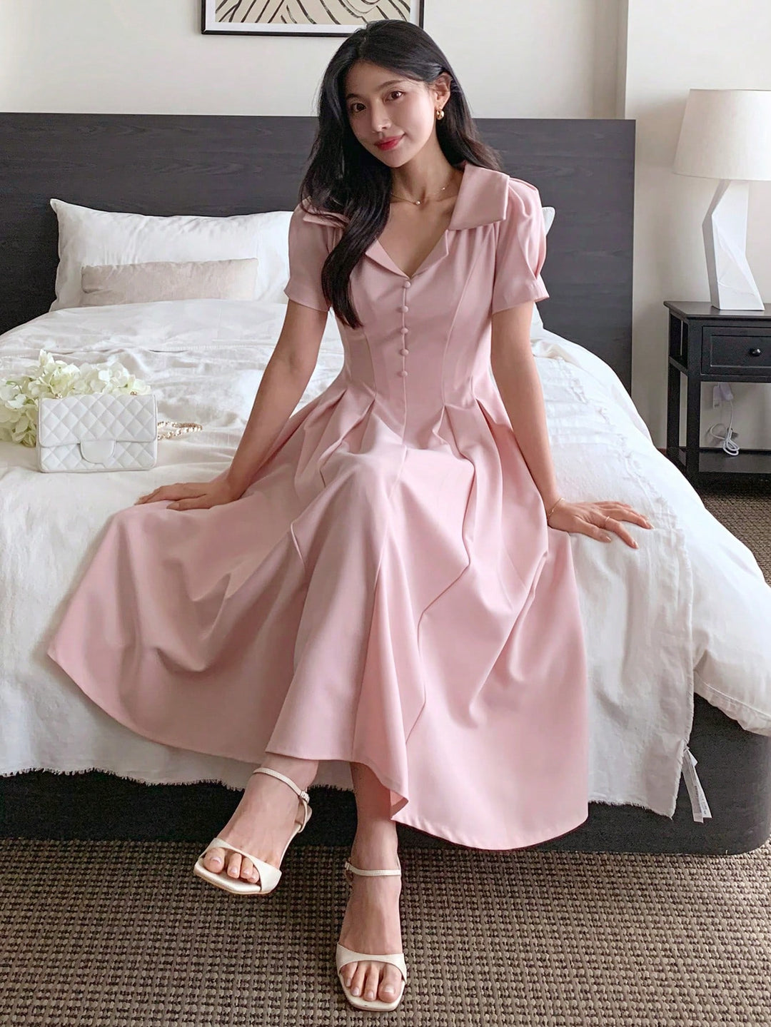 Rochie midi SHEIN, roz