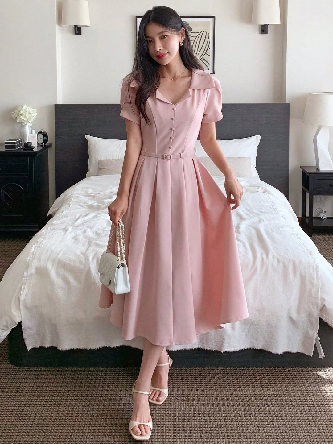 Rochie midi SHEIN, roz