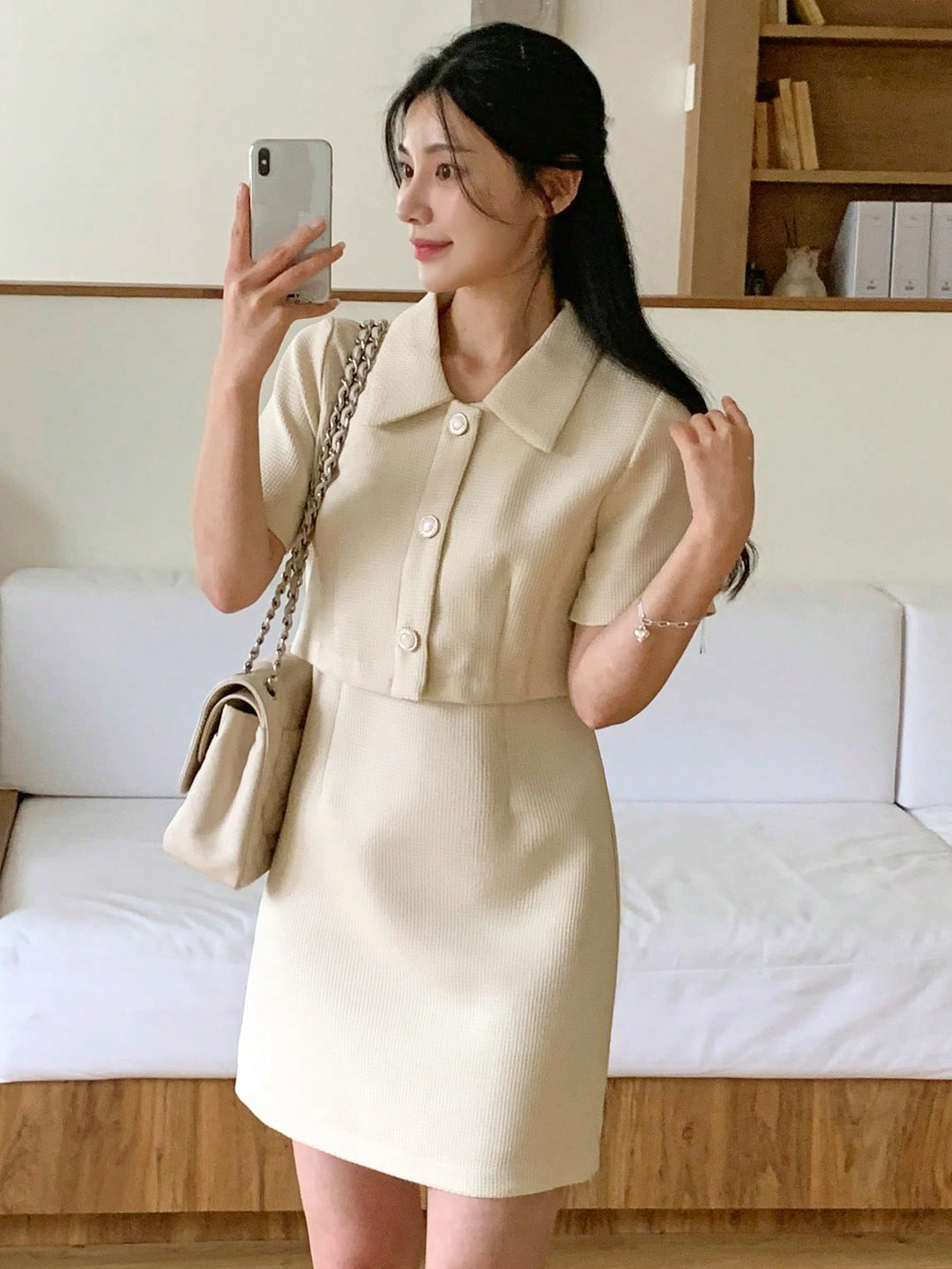 Rochie scurtă SHEIN, bej