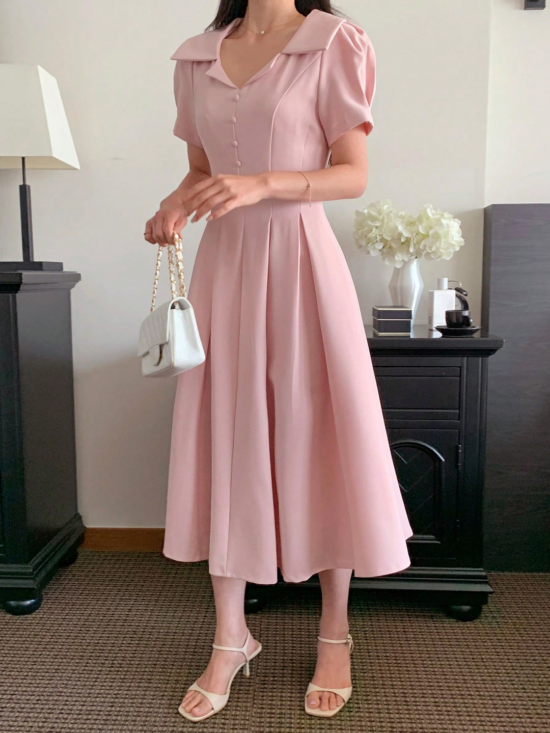 Rochie midi SHEIN, roz