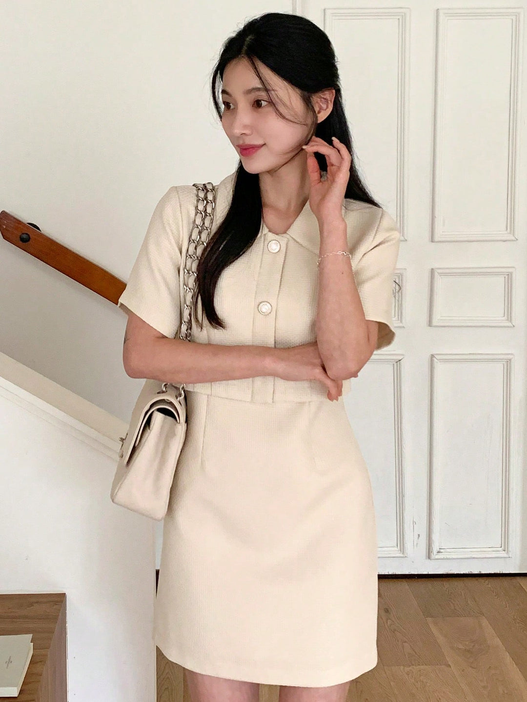 Rochie scurtă SHEIN, bej