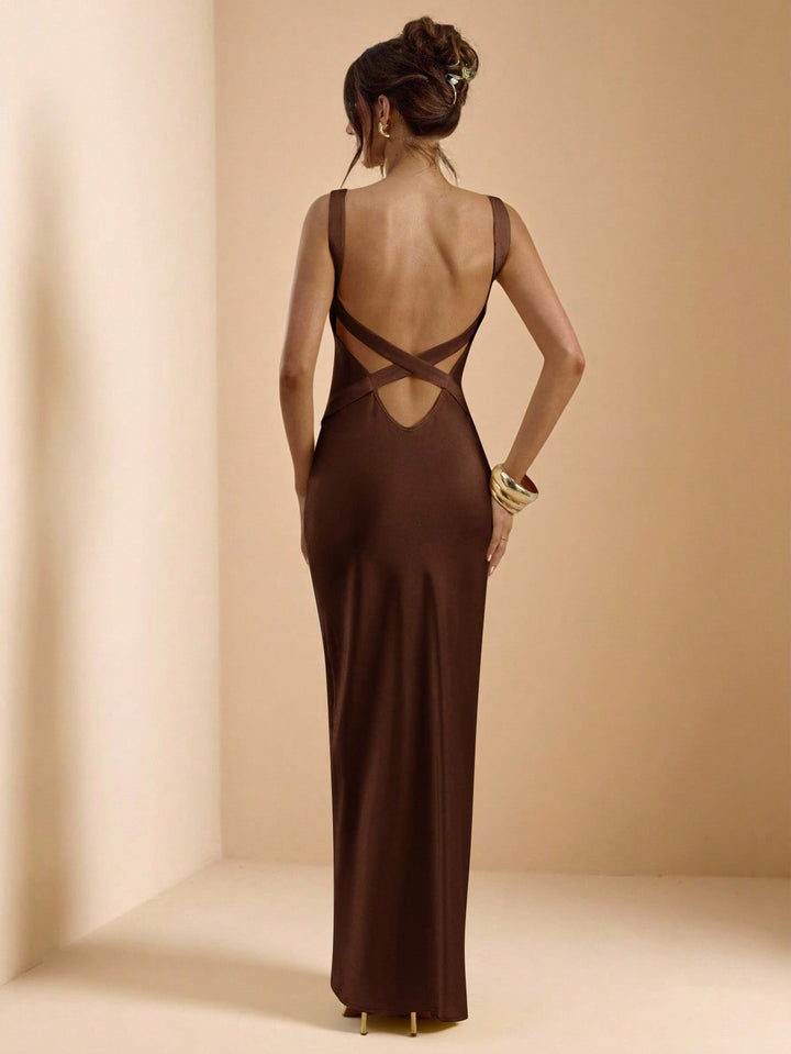 Rochie maxi SHEIN, maro