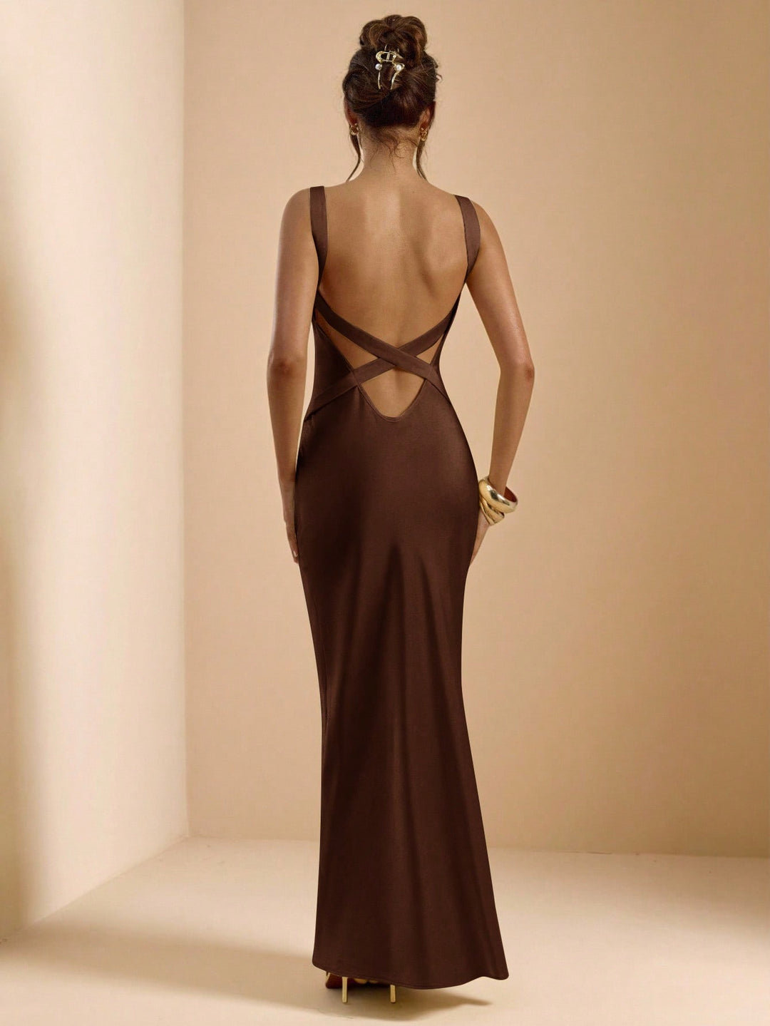 Rochie maxi SHEIN, maro