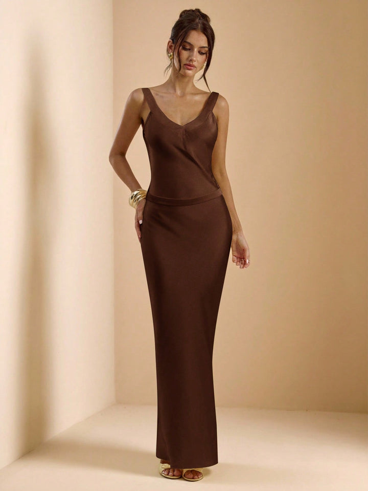 Rochie maxi SHEIN, maro