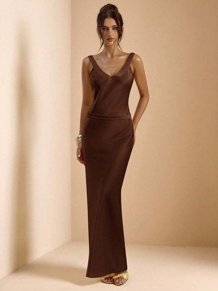 Rochie maxi SHEIN, maro