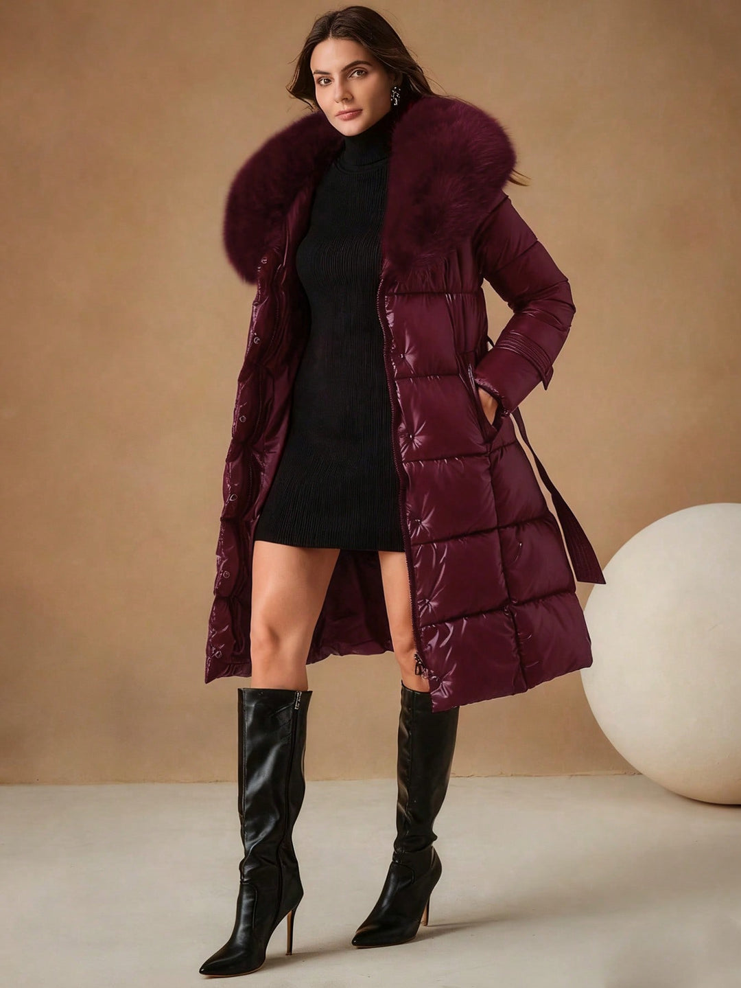 Palton SHEIN, vișiniu
