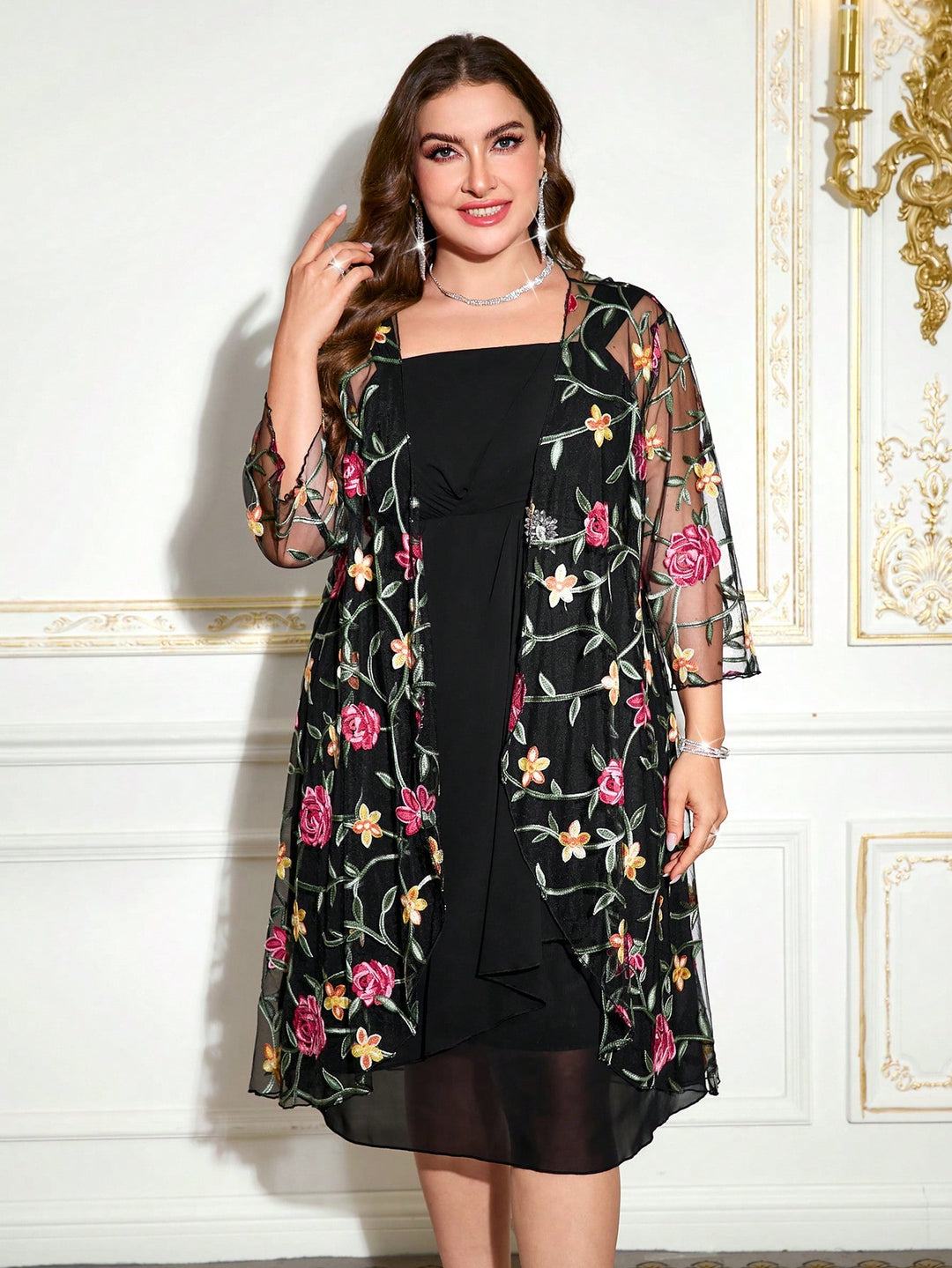 Set rochie și cardigan SHEIN, negru