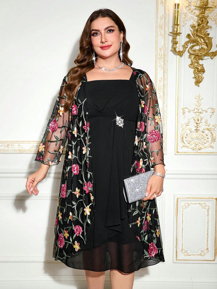 Set rochie și cardigan SHEIN, negru
