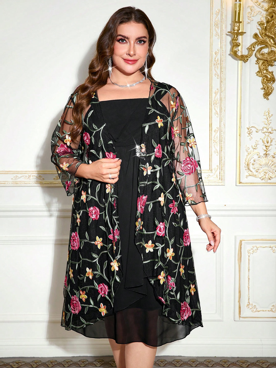 Set rochie și cardigan SHEIN, negru