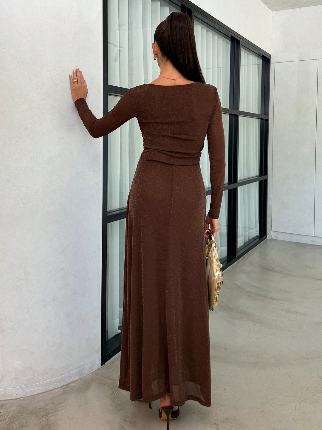 Rochie maxi SHEIN, maro