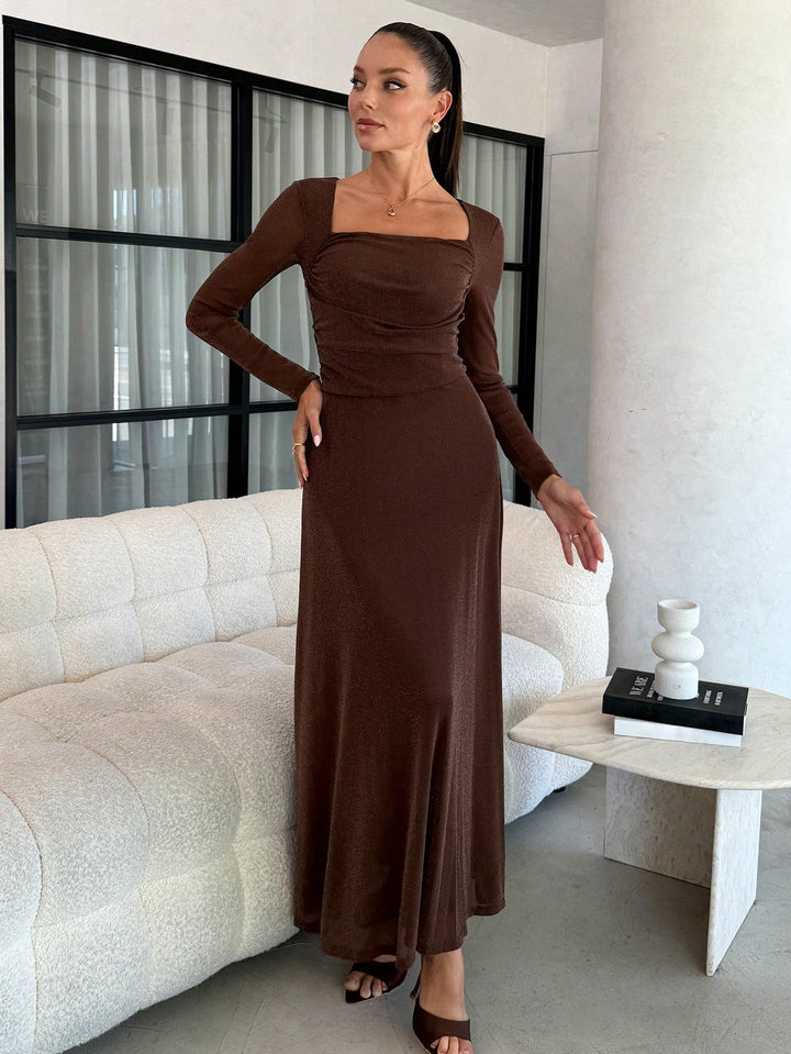 Rochie maxi SHEIN, maro