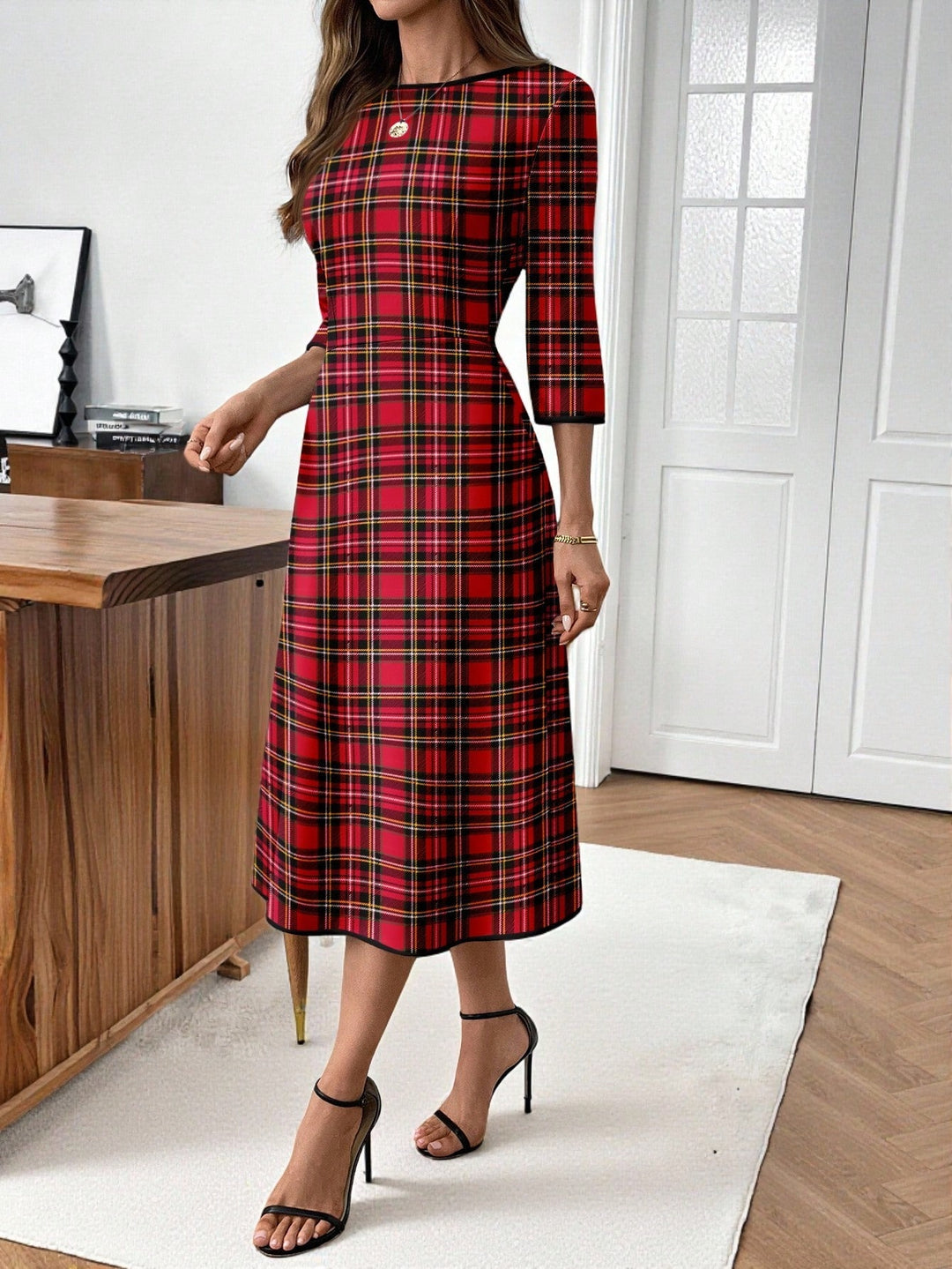 Rochie midi SHEIN, roșu