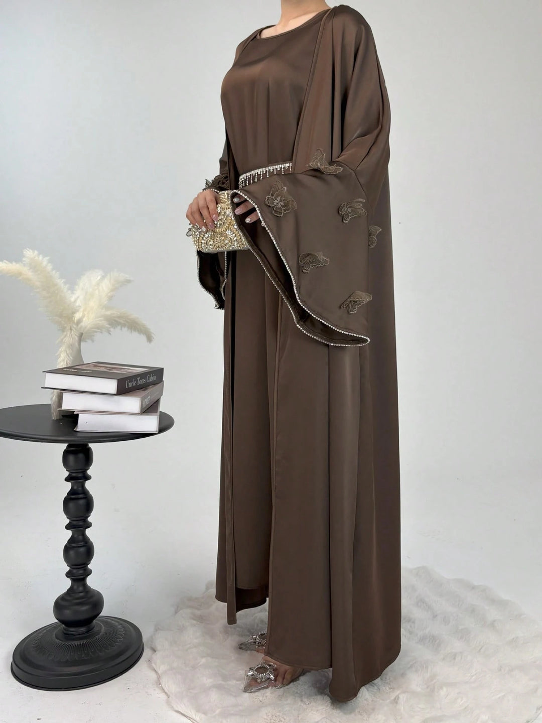 Set rochie si cardigan SHEIN, maro