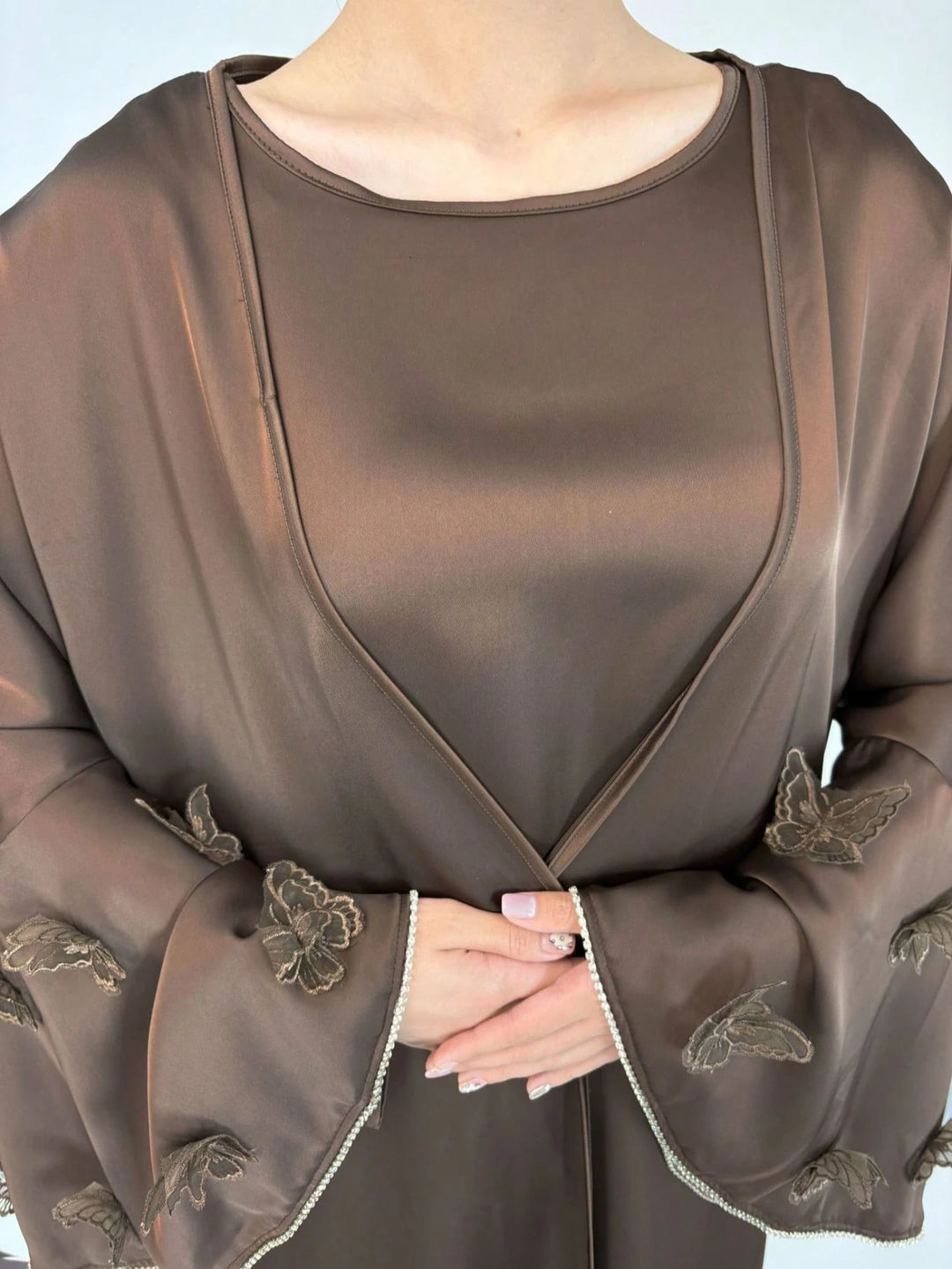 Set rochie si cardigan SHEIN, maro