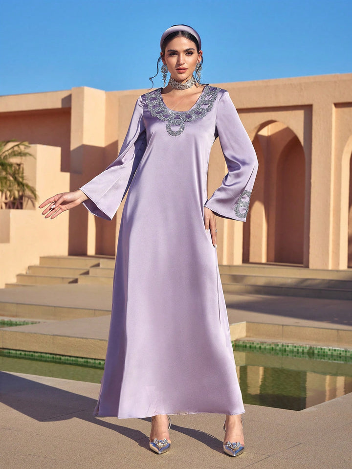 Set caftan și jalabiya SHEIN, mov