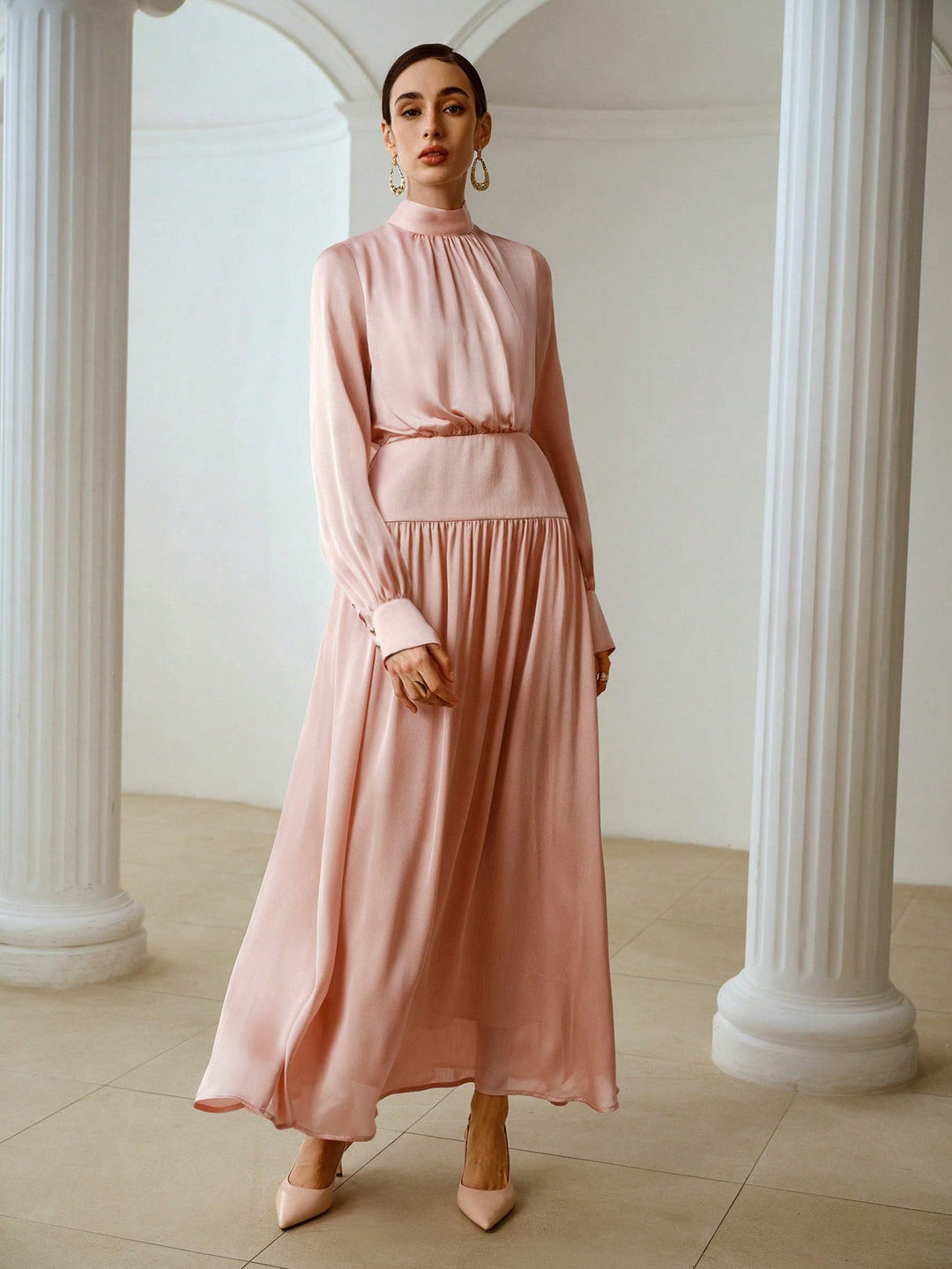 Rochie midi SHEIN, roz