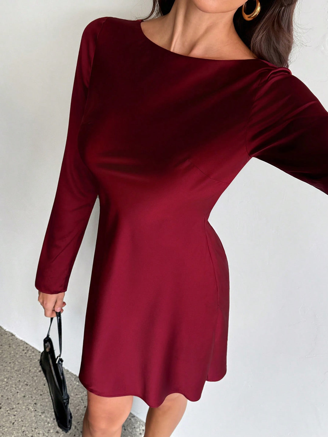 SHEIN mini ruha, bordó