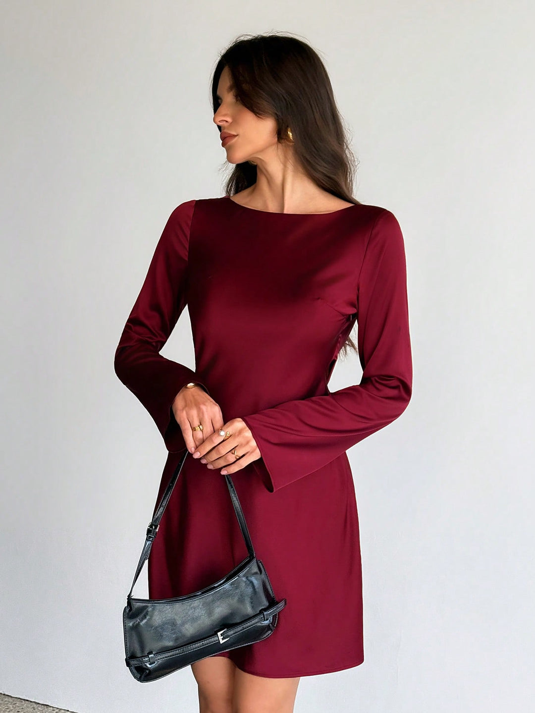 SHEIN mini ruha, bordó