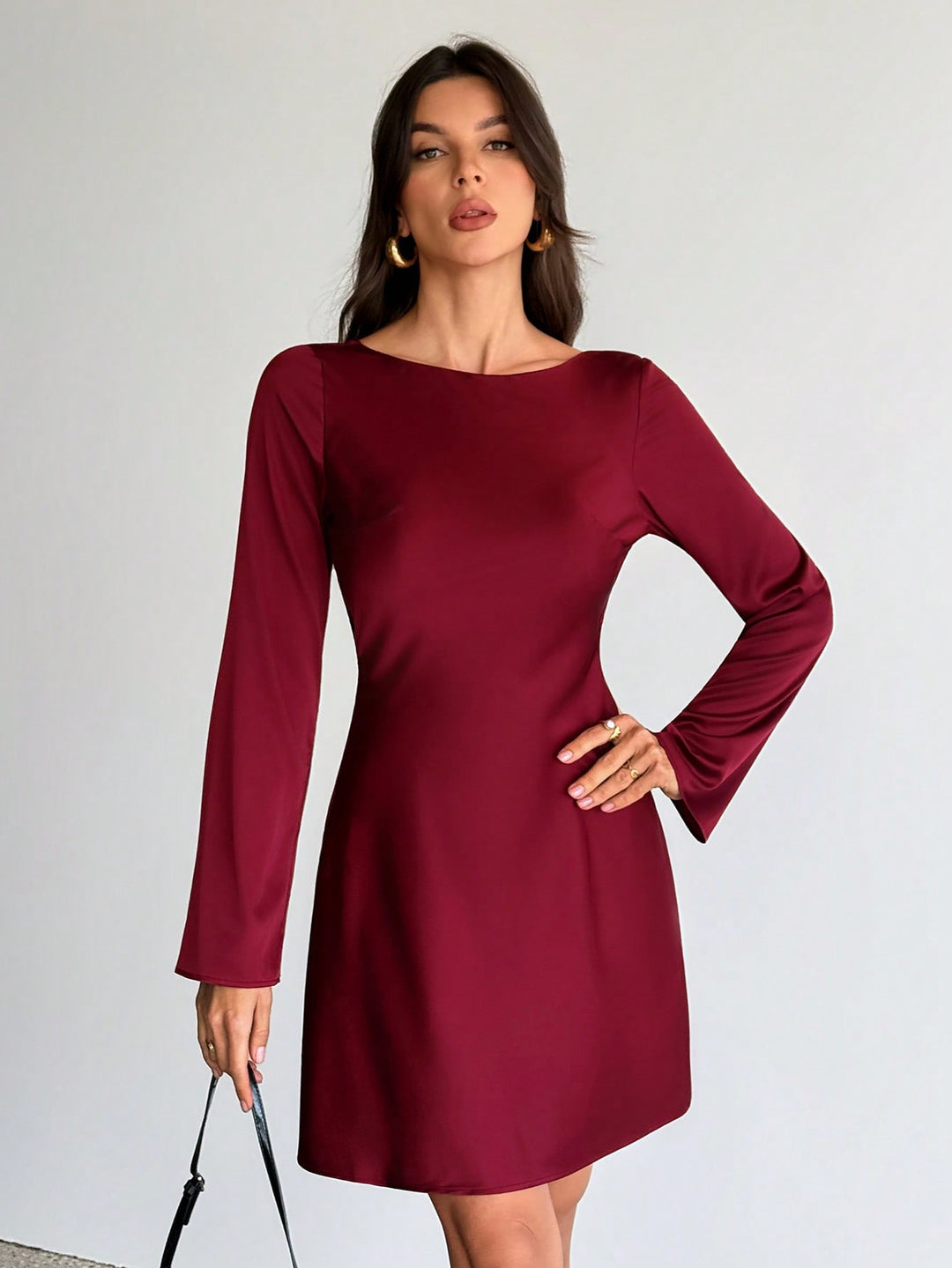 SHEIN mini ruha, bordó