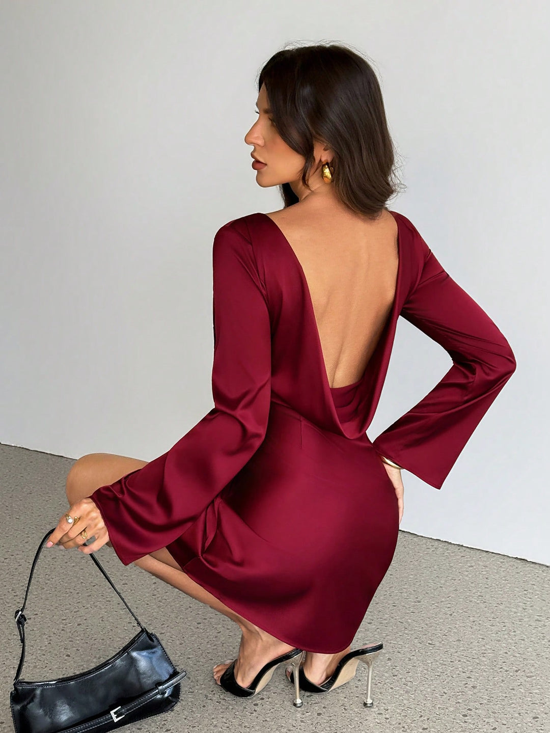 SHEIN mini ruha, bordó
