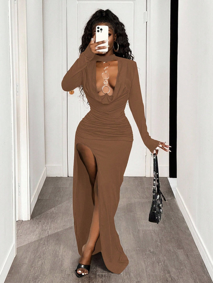 Rochie maxi SHEIN, maro