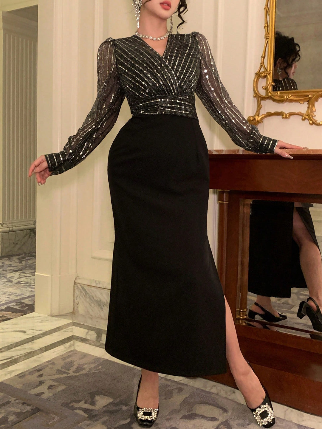 Rochie maxi SHEIN, negru