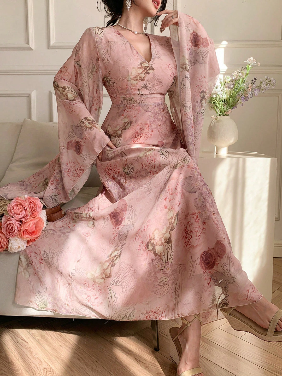 Rochie maxi SHEIN, mix culori