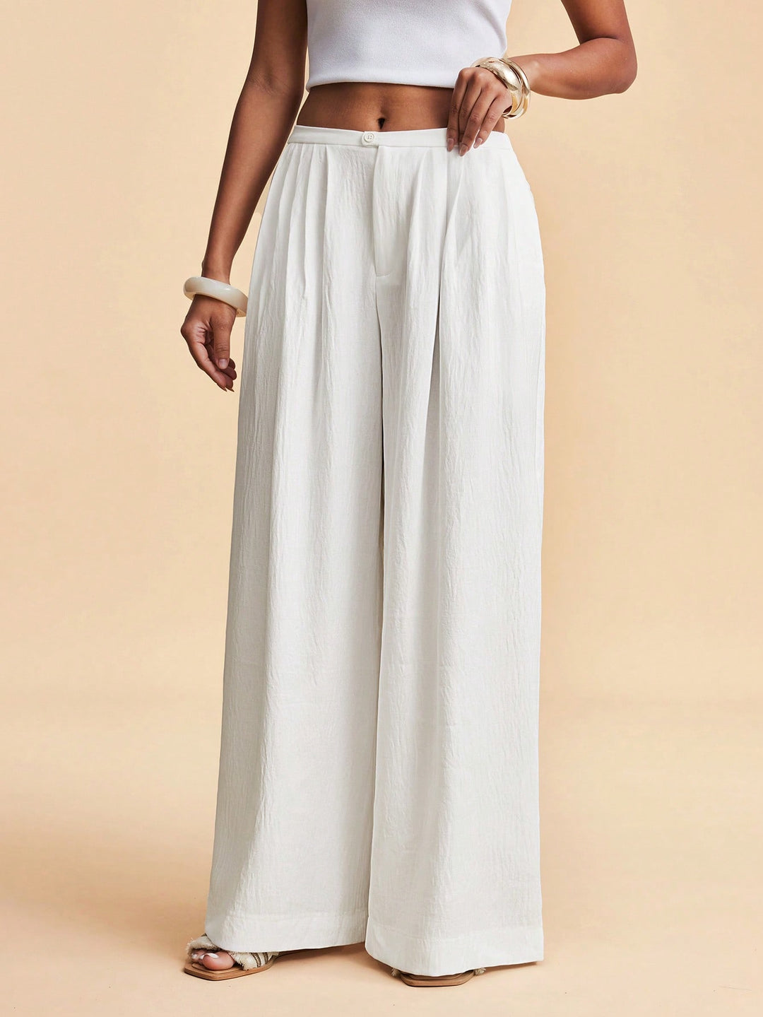 Pantaloni SHEIN, alb